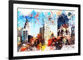 NYC Watercolor Collection - Manhattan Buildings-Philippe Hugonnard-Framed Art Print