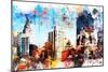 NYC Watercolor Collection - Manhattan Buildings-Philippe Hugonnard-Mounted Premium Giclee Print