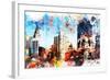 NYC Watercolor Collection - Manhattan Buildings-Philippe Hugonnard-Framed Art Print