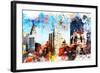 NYC Watercolor Collection - Manhattan Buildings-Philippe Hugonnard-Framed Art Print