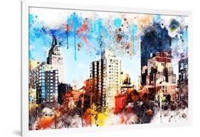 NYC Watercolor Collection - Manhattan Buildings-Philippe Hugonnard-Framed Art Print