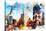 NYC Watercolor Collection - Manhattan Buildings-Philippe Hugonnard-Stretched Canvas