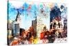 NYC Watercolor Collection - Manhattan Buildings-Philippe Hugonnard-Stretched Canvas