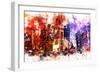 NYC Watercolor Collection - Manhattan by Night-Philippe Hugonnard-Framed Premium Giclee Print