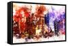 NYC Watercolor Collection - Manhattan by Night-Philippe Hugonnard-Framed Stretched Canvas