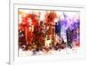 NYC Watercolor Collection - Manhattan by Night-Philippe Hugonnard-Framed Art Print