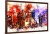 NYC Watercolor Collection - Manhattan by Night-Philippe Hugonnard-Framed Art Print