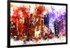 NYC Watercolor Collection - Manhattan by Night-Philippe Hugonnard-Framed Art Print