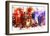 NYC Watercolor Collection - Manhattan by Night-Philippe Hugonnard-Framed Art Print