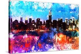 NYC Watercolor Collection - Manhattan Colors Sunset-Philippe Hugonnard-Stretched Canvas