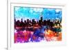 NYC Watercolor Collection - Manhattan Colors Sunset-Philippe Hugonnard-Framed Art Print