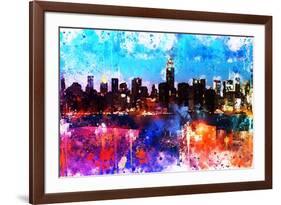 NYC Watercolor Collection - Manhattan Colors Sunset-Philippe Hugonnard-Framed Art Print