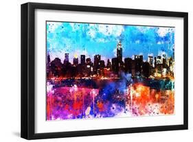 NYC Watercolor Collection - Manhattan Colors Sunset-Philippe Hugonnard-Framed Art Print