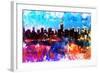 NYC Watercolor Collection - Manhattan Colors Sunset-Philippe Hugonnard-Framed Art Print