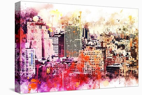 NYC Watercolor Collection - Manhattan District-Philippe Hugonnard-Stretched Canvas