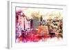 NYC Watercolor Collection - Manhattan District-Philippe Hugonnard-Framed Art Print