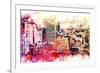 NYC Watercolor Collection - Manhattan District-Philippe Hugonnard-Framed Art Print