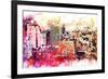 NYC Watercolor Collection - Manhattan District-Philippe Hugonnard-Framed Art Print