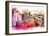 NYC Watercolor Collection - Manhattan District-Philippe Hugonnard-Framed Premium Giclee Print