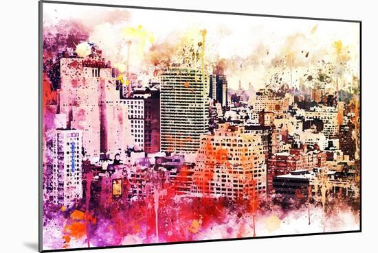 NYC Watercolor Collection - Manhattan District-Philippe Hugonnard-Mounted Art Print