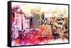 NYC Watercolor Collection - Manhattan District-Philippe Hugonnard-Framed Stretched Canvas