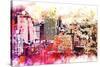 NYC Watercolor Collection - Manhattan District-Philippe Hugonnard-Stretched Canvas
