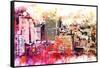 NYC Watercolor Collection - Manhattan District-Philippe Hugonnard-Framed Stretched Canvas