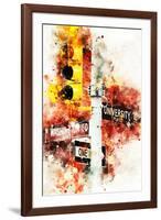 NYC Watercolor Collection - Manhattan Signs-Philippe Hugonnard-Framed Art Print