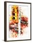 NYC Watercolor Collection - Manhattan Signs-Philippe Hugonnard-Framed Art Print