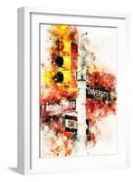 NYC Watercolor Collection - Manhattan Signs-Philippe Hugonnard-Framed Art Print