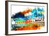 NYC Watercolor Collection - Manhattan Subway-Philippe Hugonnard-Framed Art Print