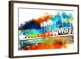 NYC Watercolor Collection - Manhattan Subway-Philippe Hugonnard-Framed Art Print