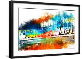 NYC Watercolor Collection - Manhattan Subway-Philippe Hugonnard-Framed Art Print