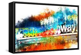 NYC Watercolor Collection - Manhattan Subway-Philippe Hugonnard-Framed Stretched Canvas