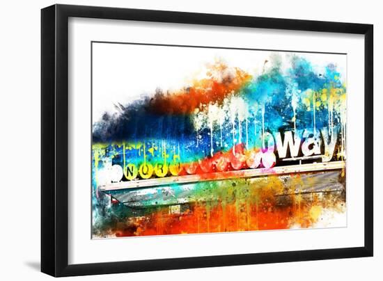 NYC Watercolor Collection - Manhattan Subway-Philippe Hugonnard-Framed Art Print