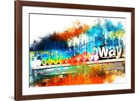 NYC Watercolor Collection - Manhattan Subway-Philippe Hugonnard-Framed Art Print