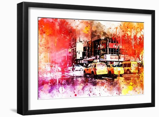 NYC Watercolor Collection - Manhattan Taxis-Philippe Hugonnard-Framed Art Print