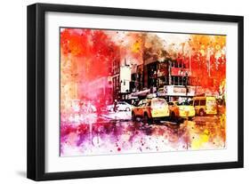 NYC Watercolor Collection - Manhattan Taxis-Philippe Hugonnard-Framed Art Print