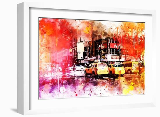 NYC Watercolor Collection - Manhattan Taxis-Philippe Hugonnard-Framed Art Print