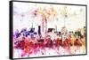 NYC Watercolor Collection - Manhattan View II-Philippe Hugonnard-Framed Stretched Canvas