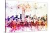 NYC Watercolor Collection - Manhattan View II-Philippe Hugonnard-Stretched Canvas