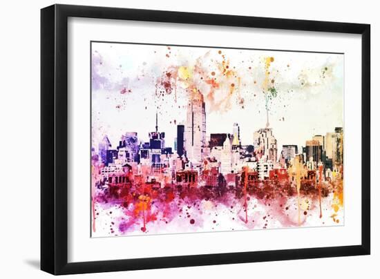 NYC Watercolor Collection - Manhattan View II-Philippe Hugonnard-Framed Art Print