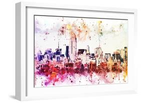 NYC Watercolor Collection - Manhattan View II-Philippe Hugonnard-Framed Art Print