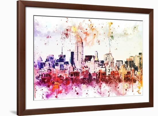 NYC Watercolor Collection - Manhattan View II-Philippe Hugonnard-Framed Art Print