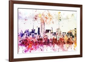 NYC Watercolor Collection - Manhattan View II-Philippe Hugonnard-Framed Art Print