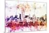 NYC Watercolor Collection - Manhattan View II-Philippe Hugonnard-Mounted Art Print