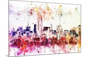 NYC Watercolor Collection - Manhattan View II-Philippe Hugonnard-Mounted Art Print