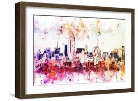 NYC Watercolor Collection - Manhattan View II-Philippe Hugonnard-Framed Premium Giclee Print