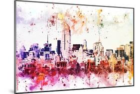 NYC Watercolor Collection - Manhattan View II-Philippe Hugonnard-Mounted Premium Giclee Print