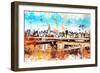 NYC Watercolor Collection - Manhattan View III-Philippe Hugonnard-Framed Art Print